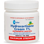 Globe Hydrocortisone Maximum Strength Cream front view for eczema relief