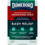 Domeboro Medicated Soak Rash Relief 12 Powder Packets front packaging for itch relief