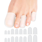 Uwbettry Silicone Toe Protectors 16-pack front view showing clear gel material.