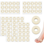 Aphrordity 90 Pieces Corn Cushions front view showing the packaging and round latex foam pads for foot care