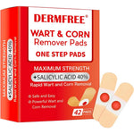Dermfree SOVS wart and corn remover pads front view packaging showing forty-two medicated bandages.