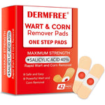 Sovs Dermfree wart and corn remover pads forty two count front view packaging