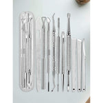 Shein Ultimate 10-in-1 Medical Pedicure Set front view showing premium stainless steel foot care tools neatly arranged in the case.