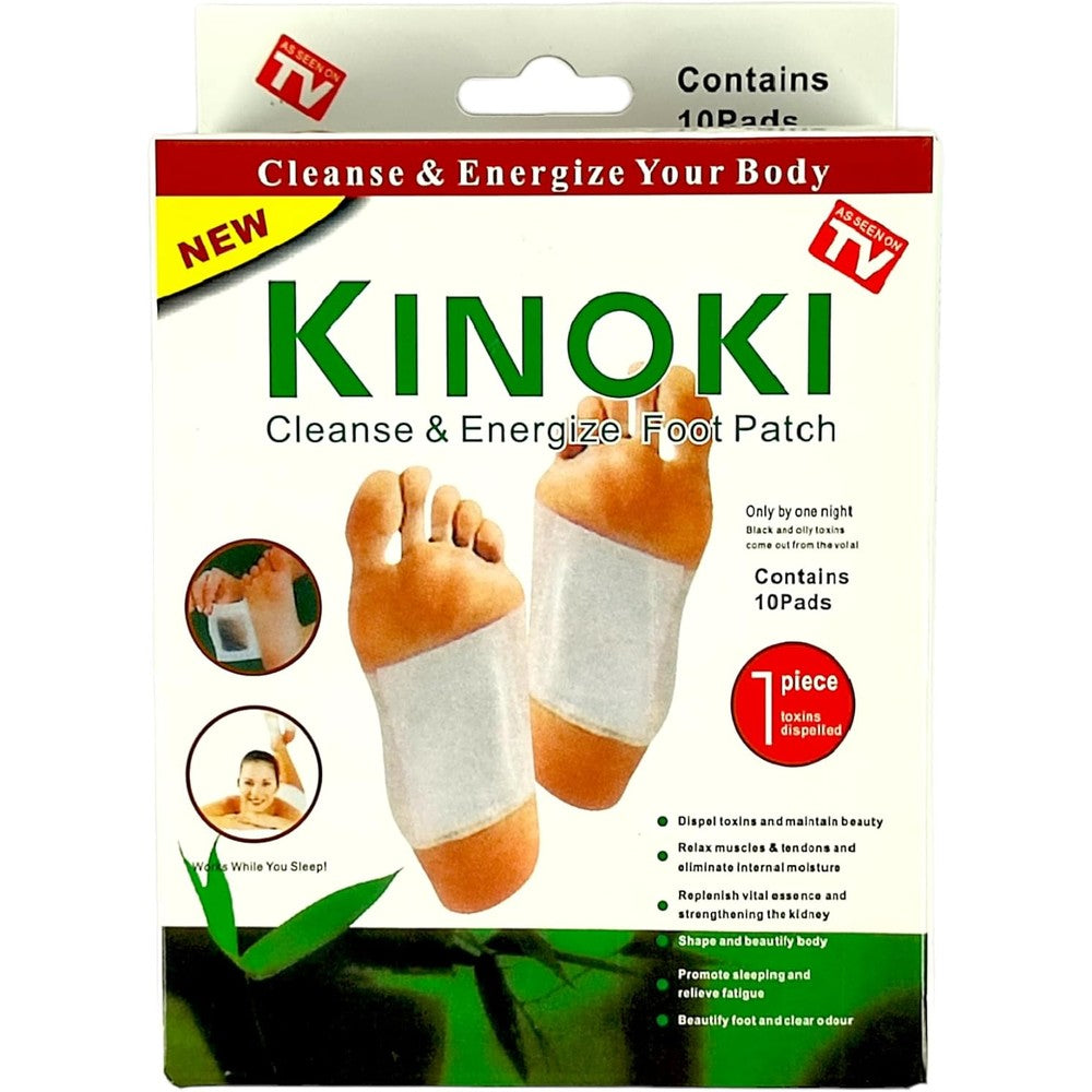 Kinoki Natural Foot Patches 10 pack front view herbal detox formula