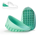 Tuli's Heavy Duty Heel Cups front view showing green waffle design