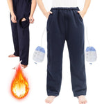 AUSTYLCO Fleece Lined Winter Urine Bag Holder Pants front view medical adaptive clothing