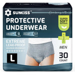 Sunkiss men's incontinence underwear front view with maximum absorbency packaging.