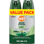 OFF! Deep Woods Insect Repellent VIII Dry twin pack front view showing premium USA bug spray packaging.