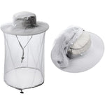 Zffxh mosquito head net hat front view with mesh veil deployed.
