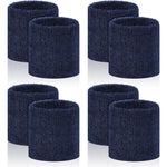 Peasug 8 Pcs Sports Wrist Sweat Bands front view