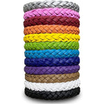 BuggyBands 12 Piece Leather Mosquito Repellent Bracelets front view