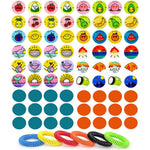 BuggyBands 360 piece mosquito repellent stickers front view with packaging