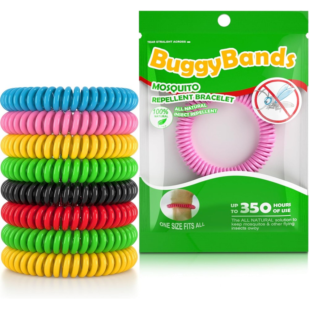 BuggyBands 24 Pack Mosquito Repellent Bracelets front view