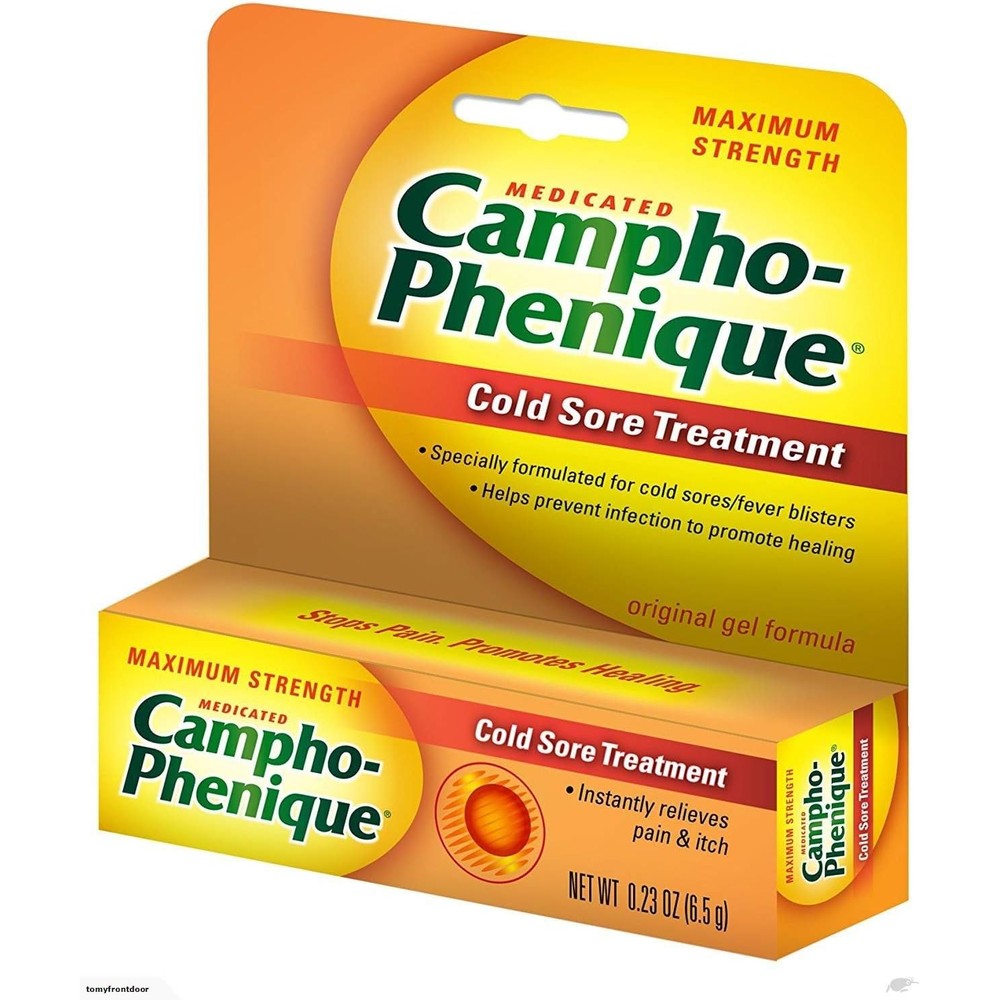 Campho Phenique medicated cold sore gel front packaging view
