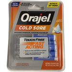 Orajel Touch Free Applicator for Cold Sores front view package showing two packs of six treatment vials