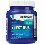 HealthWise Medicated Chest Rub 4 ounce jar front view for cough relief