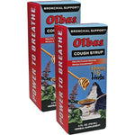 Olbas Herbal Cough Syrup front view showing honey and herbs formula packaging