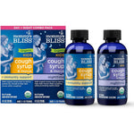 Mommy's Bliss Organic Kids Cough Syrup and Mucus Day and Night combo pack front view showing packaging for children.