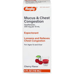 Rugby Laboratories Mucus and Chest Congestion Cough Syrup front view showing original packaging.