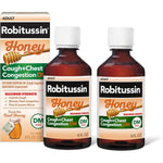 Robitussin Maximum Strength Honey Cough Plus Chest Congestion DM twin pack bottles front view
