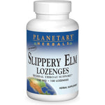 Planetary Herbals Slippery Elm Lozenges 100 count front view packaging for throat support