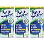 Neo-Synephrine Nasal Spray Mild Formula front view pack of three for allergy relief