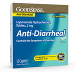 GoodSense Loperamide Hydrochloride 2mg Anti Diarrheal Tablets front of pack