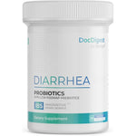 DocDigest by Design IBS Anti Diarrhea Probiotic bottle front view showing 30 vegan capsules label.
