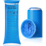 Sunmori disposable vomit bags 24 pack front view showing the blue leak resistant medical grade emesis bag