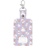 Rnyleeg Halloween Ghost Asthma Inhaler Case front view showing the cute purple smiling ghost design.