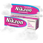 Nikzon Hemorrhoid Cream 0.9 Ounce front packaging view for pain relief