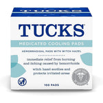Tucks Medicated Cooling Pads 100 Count front packaging view for hemorrhoid relief