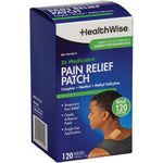 HealthWise Targeted Pain Relief Medicated Patch front packaging showing 120 count box for topical analgesia.