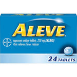 Aleve Naproxen Sodium 220 mg pain reliever caplets front view package