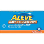 Aleve Back and Muscle Pain 100 Tablets front packaging view