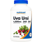 Nutricost Uva Ursi 4500mg front view bottle containing 240 vegetarian capsules for urinary health support