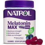 Natrol MelatoninMax 10mg sleep aid gummies in a 259.0g bottle for adults