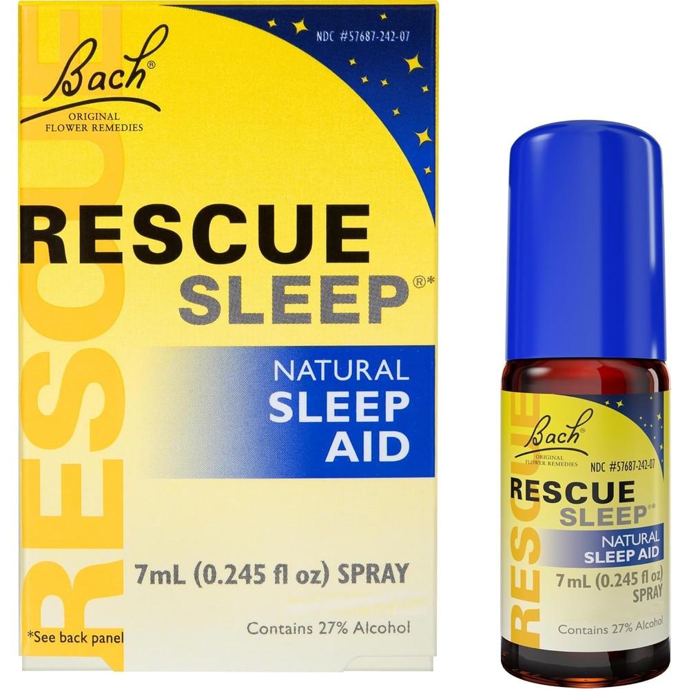 Bach RESCUE Sleep Spray front view of the 7 Milliliter bottle showing natural sleep aid benefits.