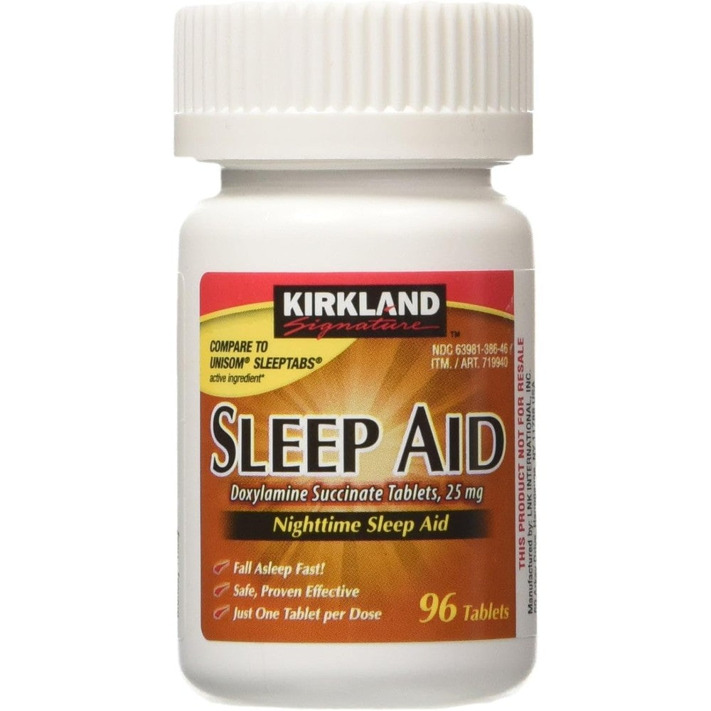 Kirkland Signature Nighttime Sleep Aid 96 Count bottle front view