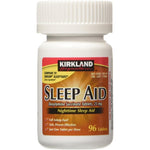 Kirkland Signature Nighttime Sleep Aid 96 tablets front bottle view for occasional insomnia relief