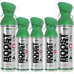 Boost Oxygen Natural Bundle front view showing five canisters
