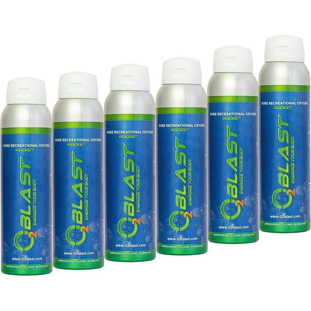 O2 Blast Pure Oxygen Supplement 6 pack front view for athletic recovery