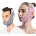 OHALEEP Anti Snore Chin Strap front view showing adjustable velcro for CPAP users.