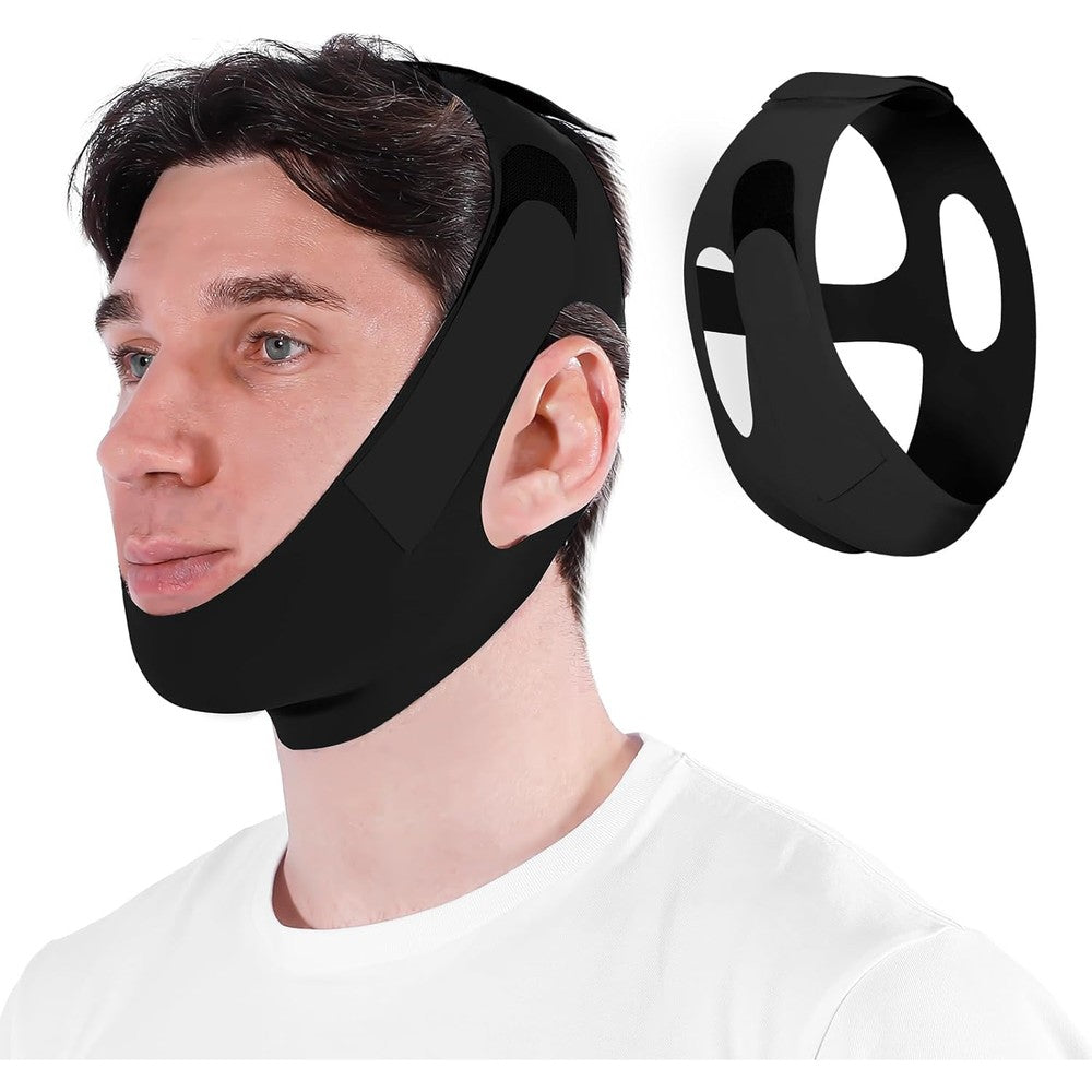 NOIKO Anti Snoring Chin Strap front view adjustable snore stopper device.