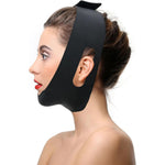 Widvih Post Surgical Chin Strap front view showing black silicone compression design.