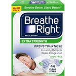 Breathe Right Extra Strength Clear Nasal Strips front packaging view for congestion relief