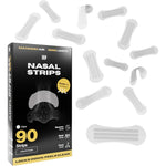 Skin Grip Clear Nasal Strips ninety count box front view for snoring relief