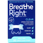 Breathe Right Nasal Strips front box view for snoring relief.