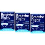 Breathe Right Nasal Strips Clear for Sensitive Skin 3 pack front box view