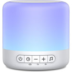 Easysleep White Noise Sound Machine front view with night light glow